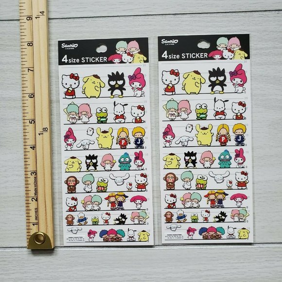 Sanrio Stickers (2) Made in Japan Kitty Melody Twin Stars Badtz Pompom Pekkle - Picture 3 of 5